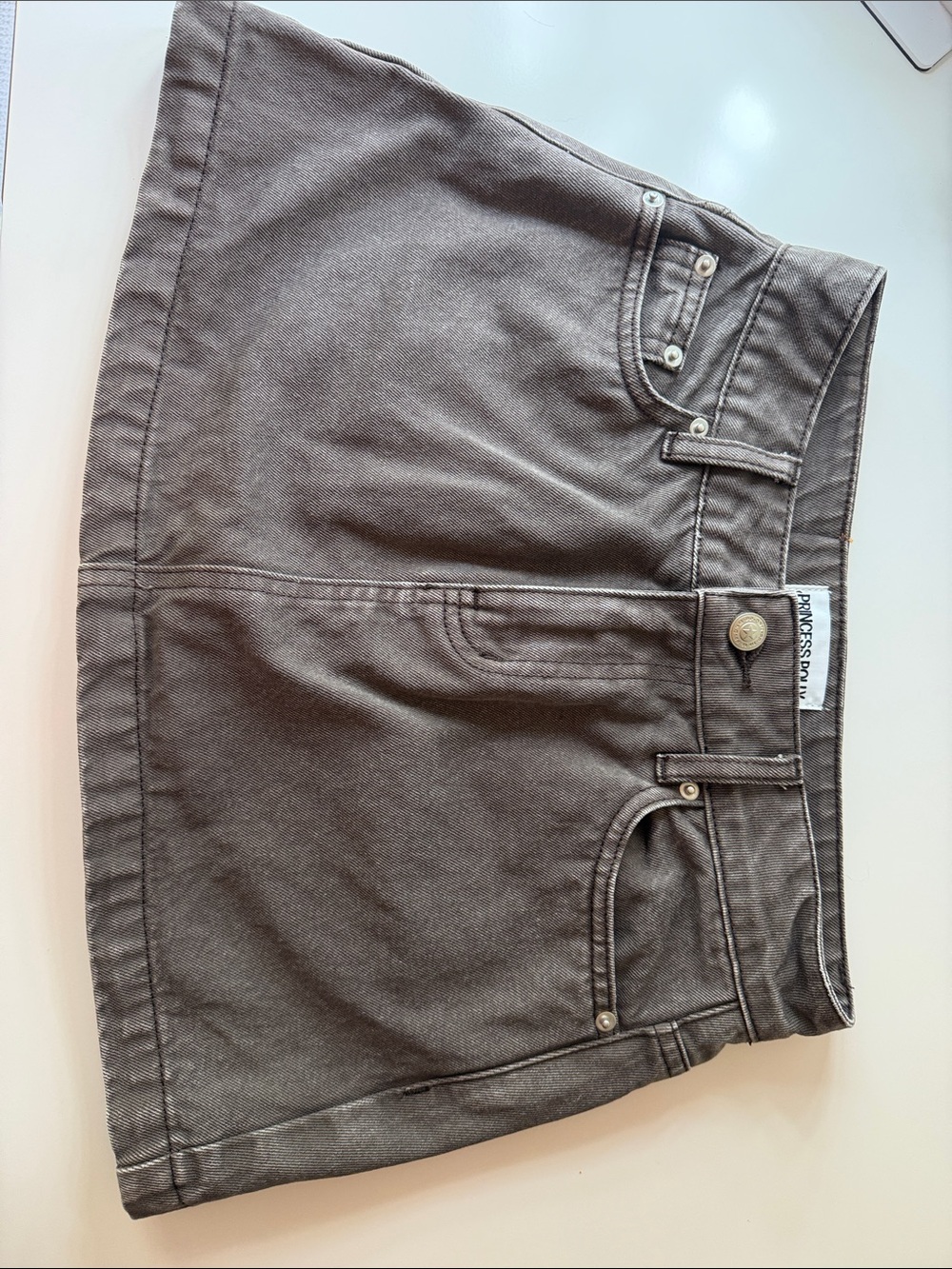 Princess Polly brown Denim Mini Skirt